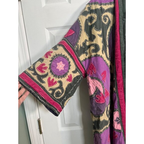Magnolia Pearl Appliqué Hippie Kimono-Style Coat Jacket OS - Picture 12 of 16